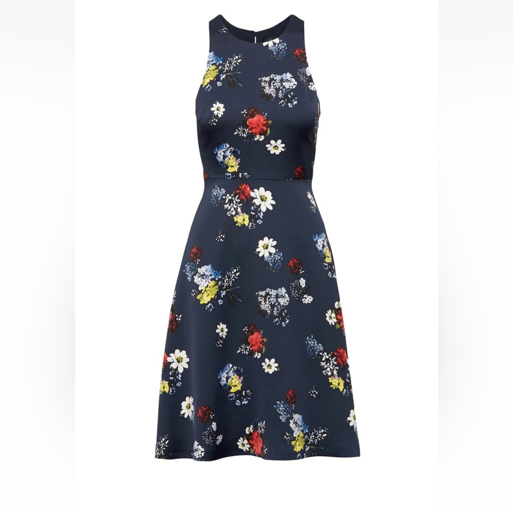 Banana Republic Patrizia Floral Racer-Neck Fit-and-Flare dress Size 2